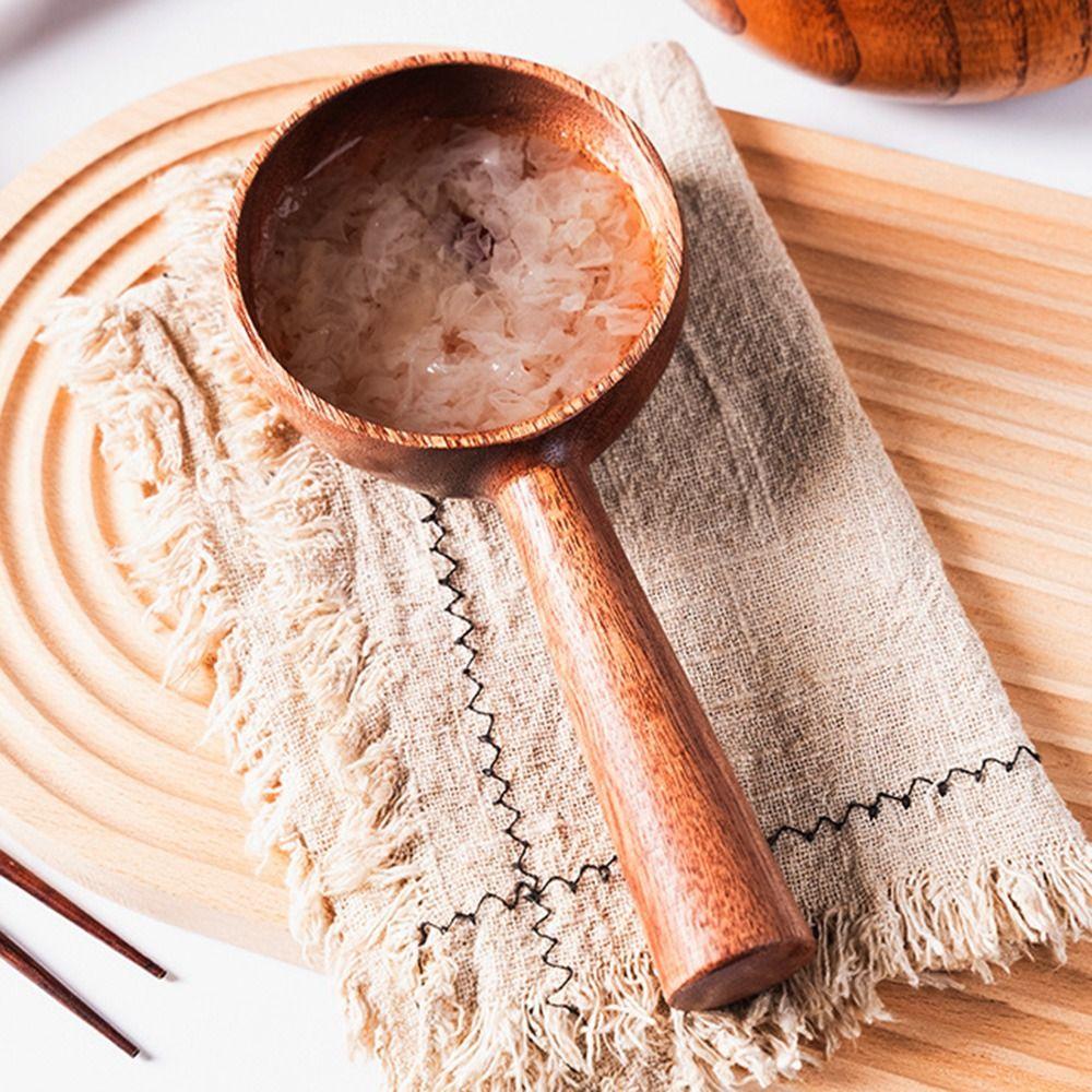 Large Size Long Handled Spoon Eco-friendly Wooden Soup Ladle Serving Soup Spoon Restaurant