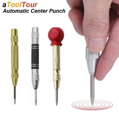 Punzón automático Kerner para carpintería punzonador de metal punzonador de acero marca de pin auto para agujeros resorte cargado marcador de abolladuras herramienta manual carpintero