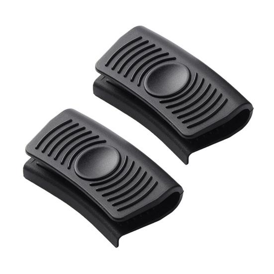 

1 пара силіконових накладок на ручки каструль, термостійкі кухонні затискачі для каструль, нековзні ручки для каструль і сковорідок з двома вушками чорний