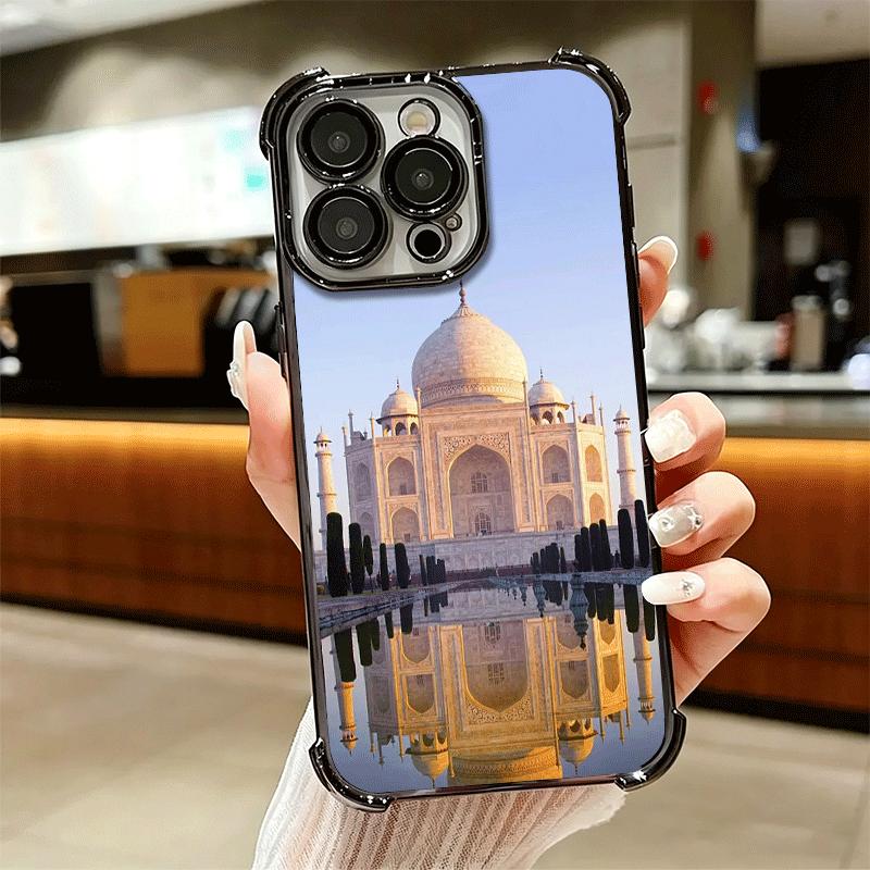 Islam Muslim Mosque Soft Phone Case For iPhone 15 16 17 Air 14 Pro Max 16E Plus 13 12 Mini Plating Anti-Fall Fundas