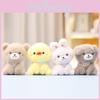 Cute Plush Toy Panda Keychain Adorable Rabbit Doll Accessory With Soft Short Fur