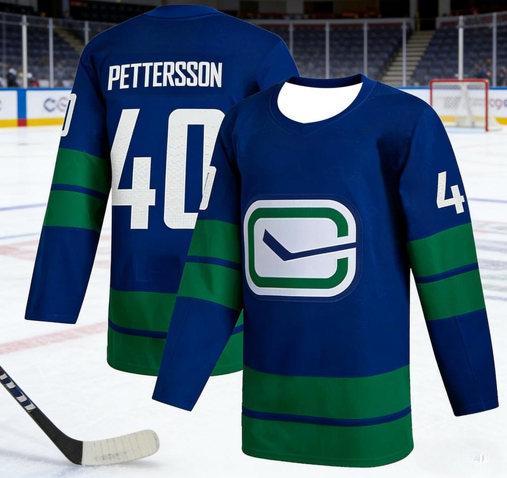 Men's New Vancouver Canucks Hockey Training Jersey - Breathable, Quick-Drying Long-Sleeved Shirt for Outdoor Activities Kids