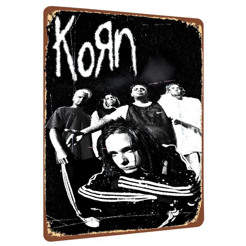 

Korn Band Poster Metal Wall Art Decorative Tin Sign for Music Room Garage Home Decor 20x30cm（7.8x11.8inch）