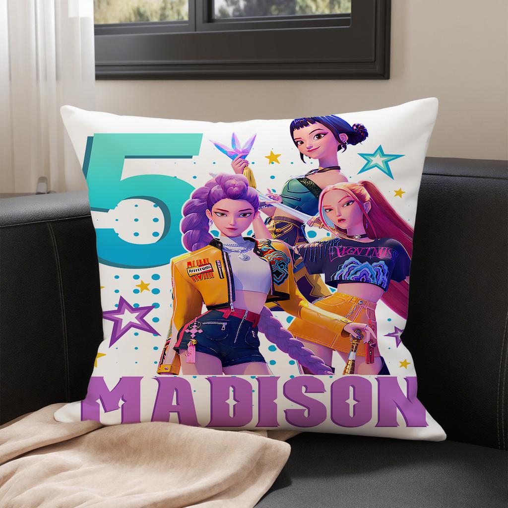 KPop Demon Hunters SAJA BOYS theme pillowcase: Colorful anime character patterns, fashion home decoration