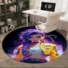 1pc Anime Design Round Carpet - Office Chair Mat with Purple Hair Girl Print, Suitable for Home Decor, Gaming Room