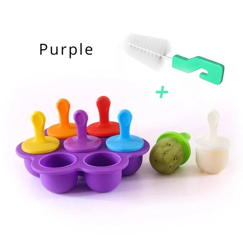 Ice Cream Mold Silicone Popsicle Bar Reusable Non-stick Ice Cube Tray Homemade Food for Kids Mini DIY Family Party Essentials 6