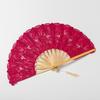 Lace Folding Fan with Tassel Hollow Ribs Vintage European Dance Performance Party Photo Props Portable Summer Hand Held Fan Women Girls Gift