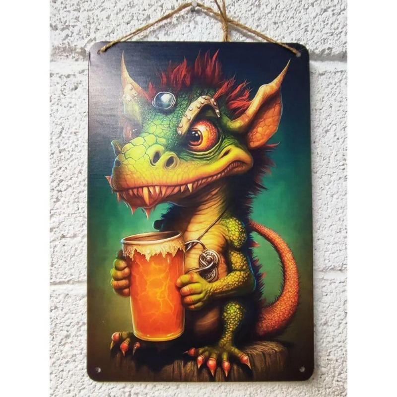 

Dragon Metal Wall Art, Mythological Creature Decor Sign