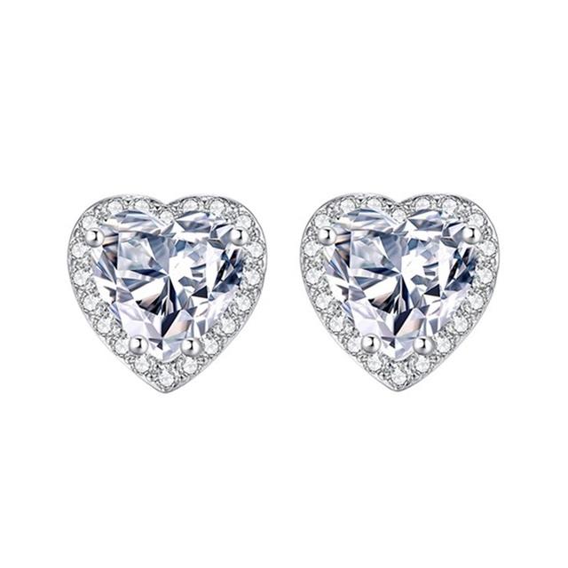 Exquisite Herz Ohrstecker Frauen Hochzeit Partei Schmuck Trendy Elegante Weibliche Schillernde Zirkonia Anmutige Accessoires