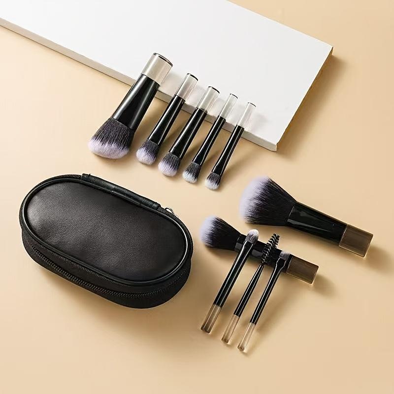 

Mini Makeup Brush Set of 10, with Storage Bag, Valentine s Day Gift, Birthday Present, Portable Travel Essential чорний