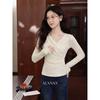 Women's V-Neck Knitted Long Sleeve Pullover