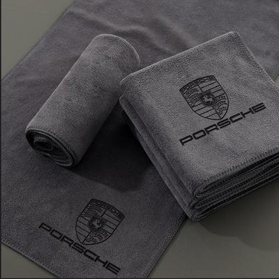 HUPX5 For Panamera Cayenne Taycan 911 718 Macan Carrera-GT Suede Coral Fleece Car Wash Towel Soft Cleaning Cloth Drying Towel