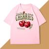 Vintage Cherry T Shirt Fruit Tshirt Summer Cotton Short Sleeve Women TShirt Cherry Lover Tee Clothes Casual Round Neck Tops