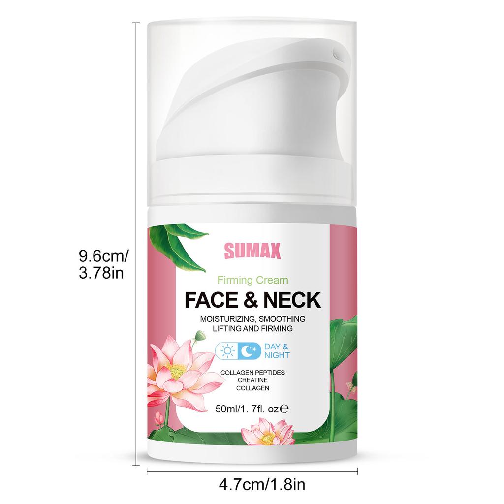 Lotus Collagen Peptide Firming Cream 50ml Duckbill Push Bottle Moisturize and Brighten Skin Tone Revitalize and Nourish Hydrate