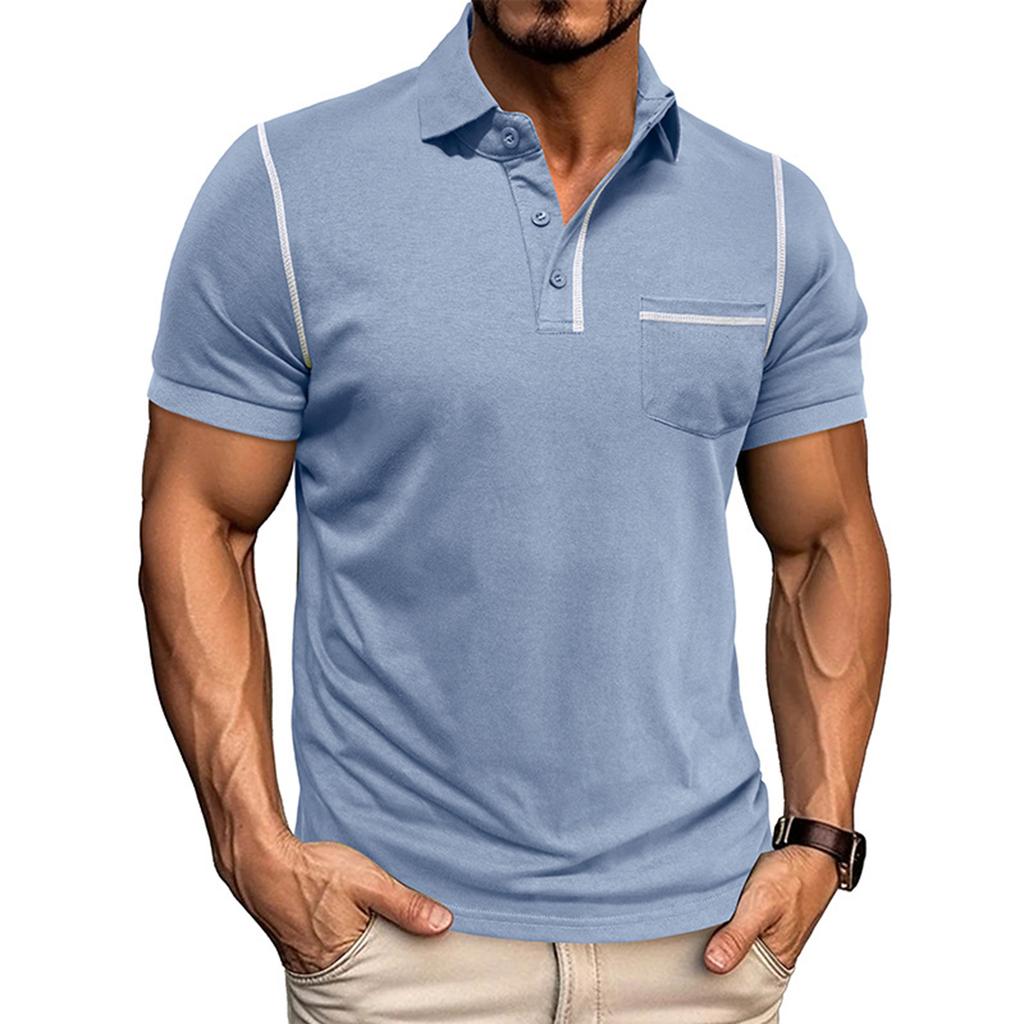Men's Short Sleeved Lapel Collar T,shirt Casual Round Neck Top