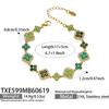 SSeeSY Custom Design Jewelry Stainless Steel 18K Gold Plated Clover Stud Earrings Necklace Set for Engagement Party with Zircon