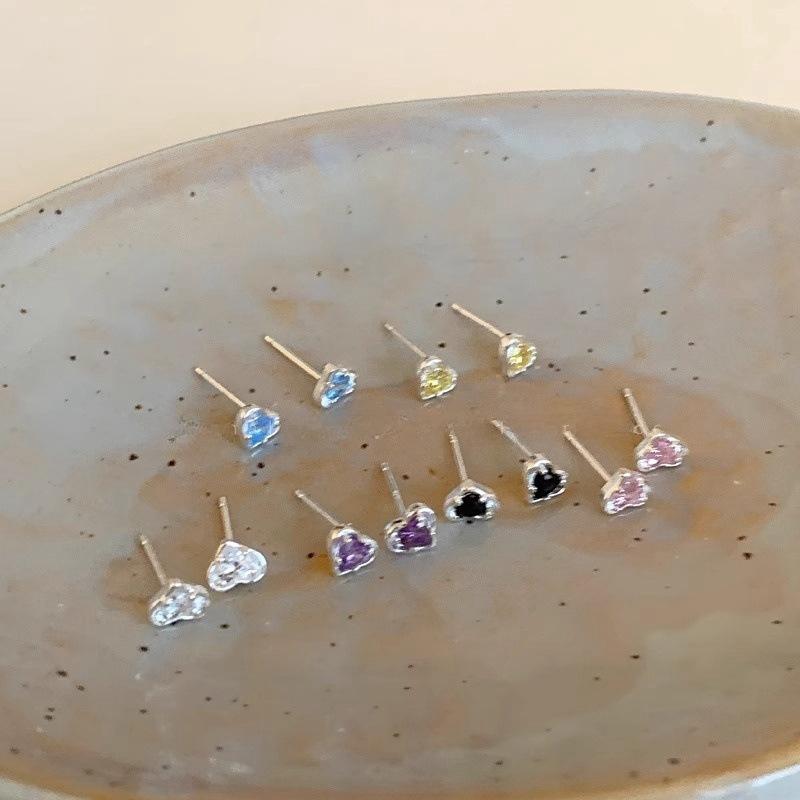 No Need To Pick Love Zircon Stud Earrings When Sleeping, Exquisite Silver Needle Earrings, Simple New Earrings.