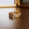 Fashion Flower Pattern Synthetic Zircon Ring for Women Light Luxury Forest Fresh Style Ring Elegant Jewelry Accessory
