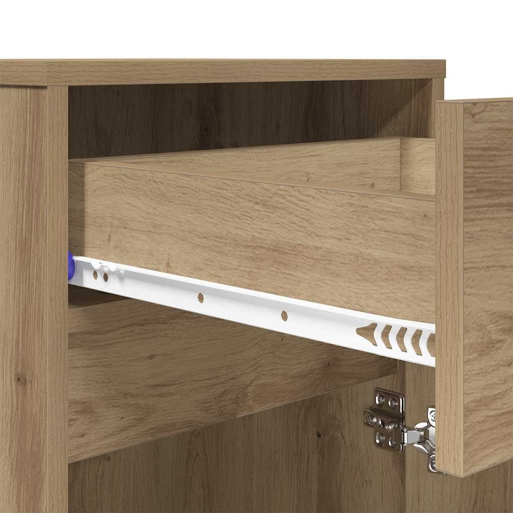 LED Nightstand Artisan Oak 38 x 34 x 61 cm Particleboard