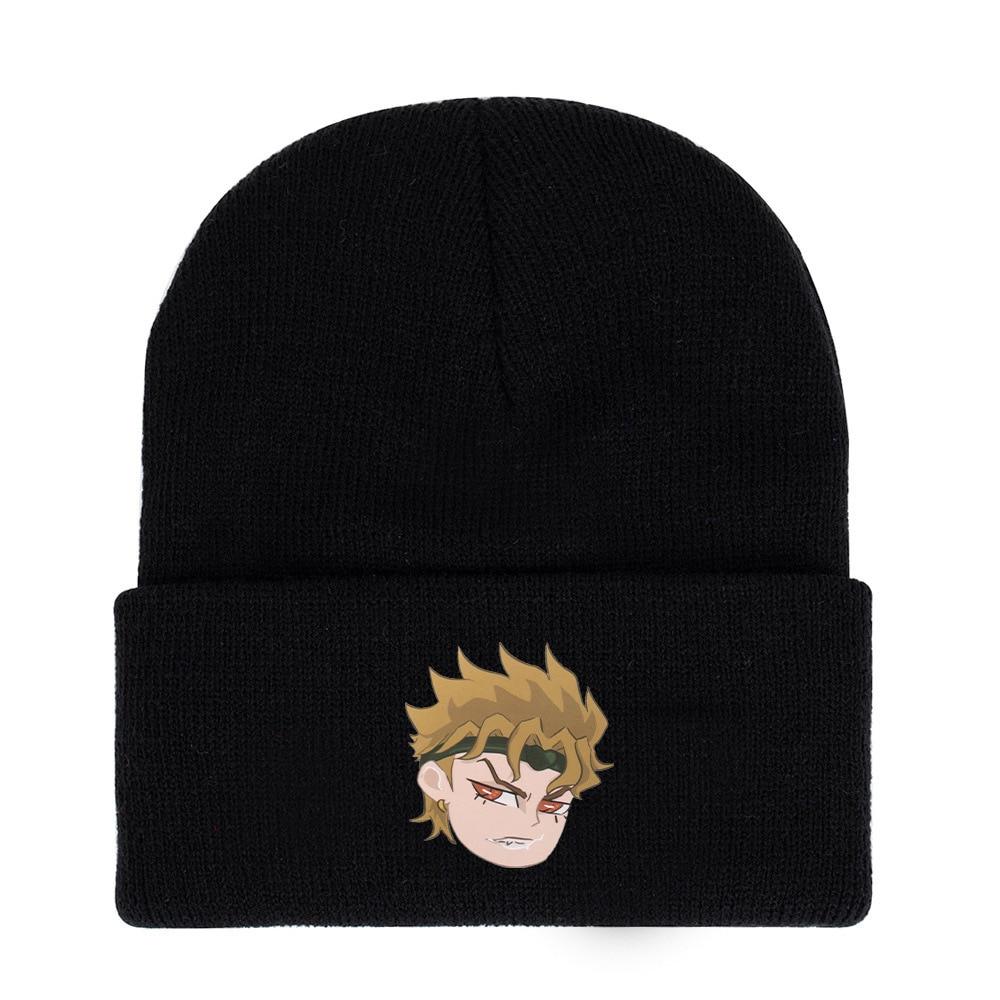 Anime Hat JoJo's Bizarre Adventure Kujo Jotaro Costume Cosplay Adult Kids Cap Casual Embroidery Knitted Hat Gifts Prop