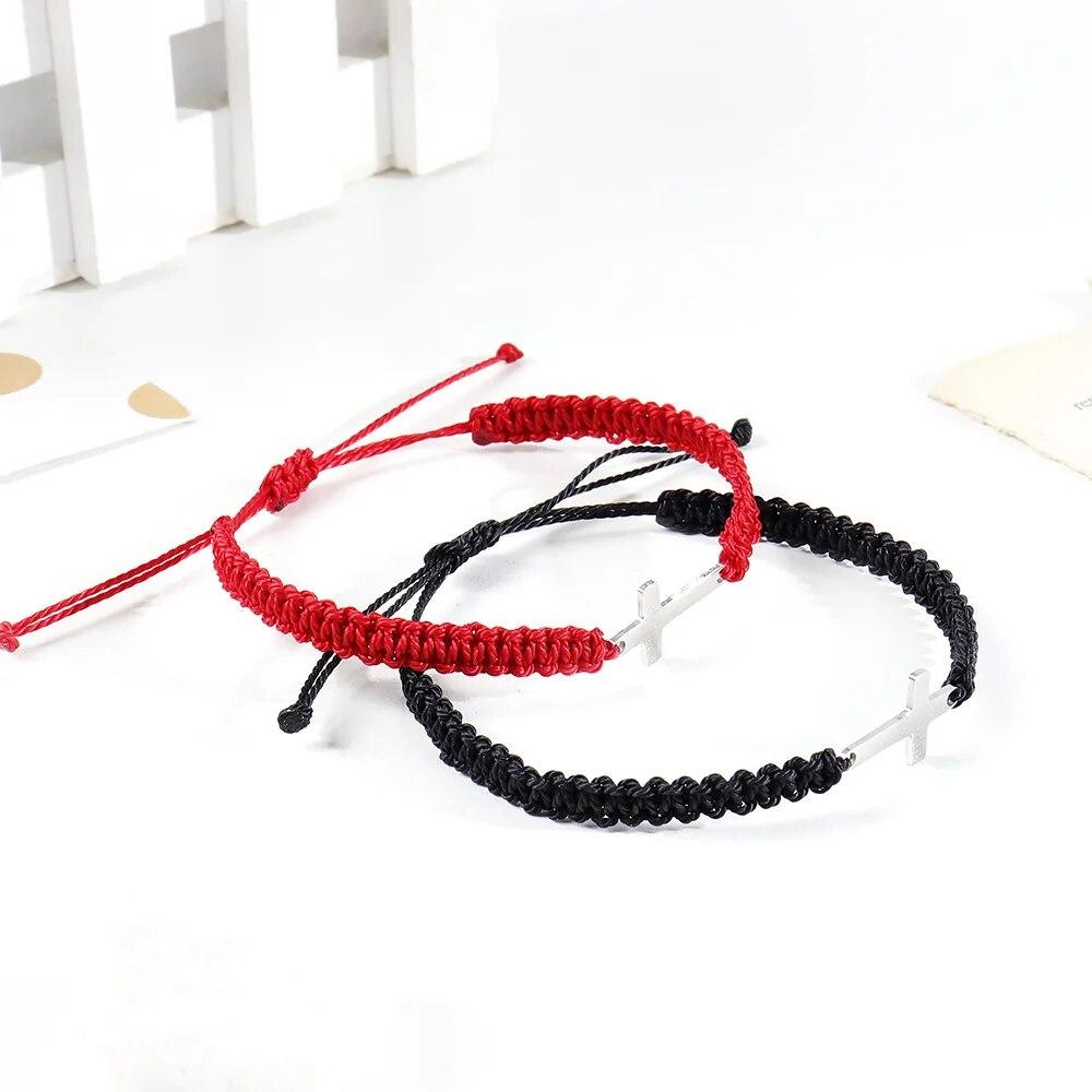 Brățară de cuplu din frânghie de cânepă țesătă în cruce din oțel inoxidabil de modă Set de brățări reglabile simple boeme 2024 Cadouri la modă Bijuterii