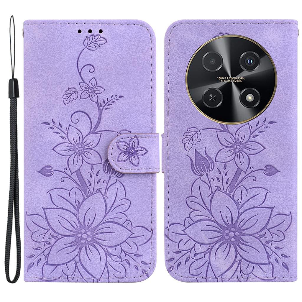 For Huawei nova 12i 4G Wallet Case PU Leather Phone Cover Flower Imprinted