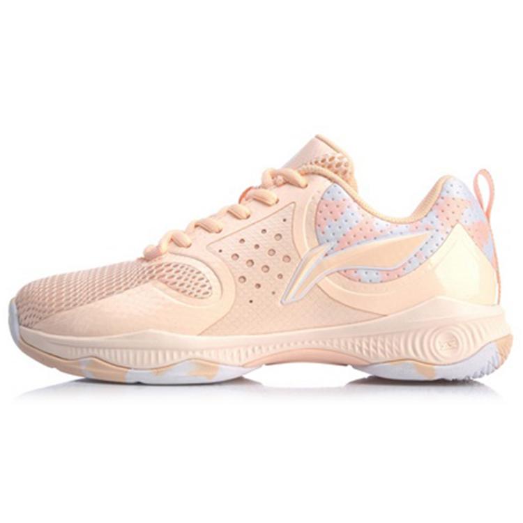 

New LiNing Battle Halberd TD Rebound Cushioning Breathable Wear Resistant Low Top Badminton Shoes Women s Neon Orange Pink AYTQ012-2 35