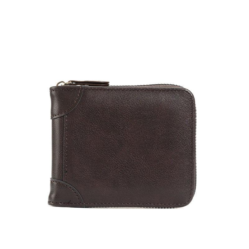 

Кошелек RFID для мужчин, держатель для карт, защита от краж, кошельки в винтажном стиле, модная сумка для денег, деловой кошелек 12*9.5*3cm кофейный