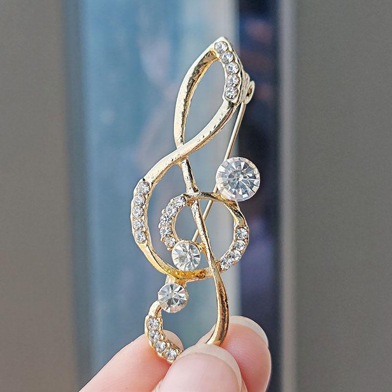 Creative Personality Beating Music Note Brooch Design Sense Suit Corsage Cardigan Accessories Exquisite Niche Pin Collar Pin Women