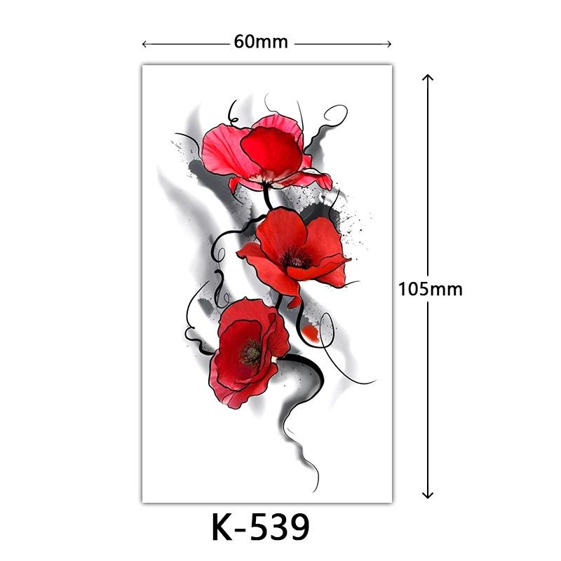 Waterproof Tattoo Stickers: English Letters, Flowers & Butterfly Sketches