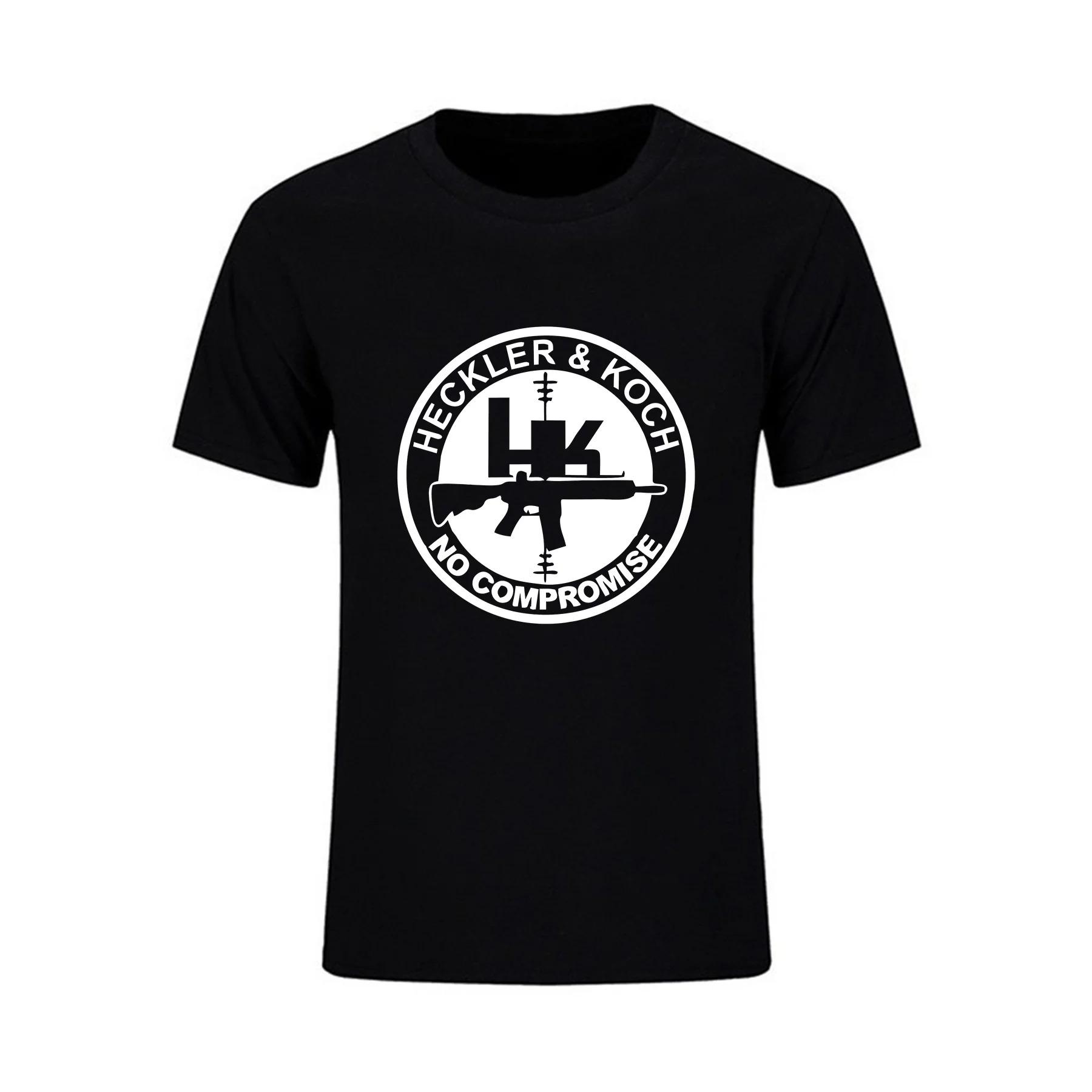 

Удивительная футболка Повседневная Оверсайз Базовая Компания Огнестрельного Оружия Логотип Heckler & Koch Футболка Мужские Футболки Графическая Уличная Одежда S-3XL 4XL