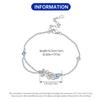PANPOKI New 925 Silver Blue Feather Lucky Symbol Bracelet Chain Link Women Bracelet Jewelry Party Trendy Gifts
