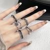 Anel Aberto Punk Retrô Personalizado Design de Nicho Cruz Unha Zircônia Moda Empilhável Dedo Indicador Anel Feminino