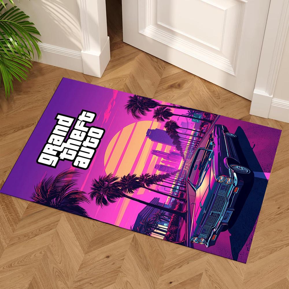 Grand Theft Auto Floor Rug Office Rug Suitable for Balcony Bedrooms Entryway Dormitory Antislip Carpet Anime Office Decor Wedding Party Gift