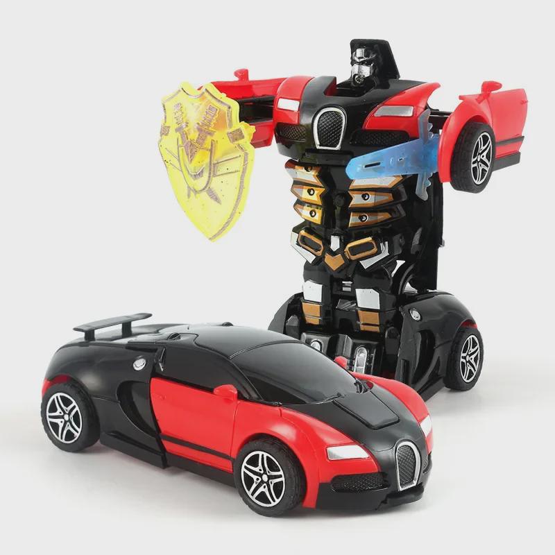 Kids' Transforming Inertia Car Toys - Sports Racing Collision Cars for Boys