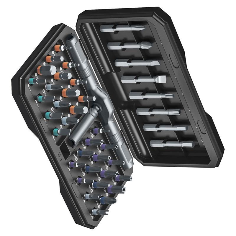 A95I-Rotatable Ratchet Handle With 42 In 1 Ratchet Screwdriver Set& 40 Magnetic Drill Bits Multifunctional Screwdriver Set