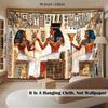 2D Vintage Egyptian Pharaoh Mural Wallpaper, Hieroglyphic Print Wall Covering for Living Room & Office