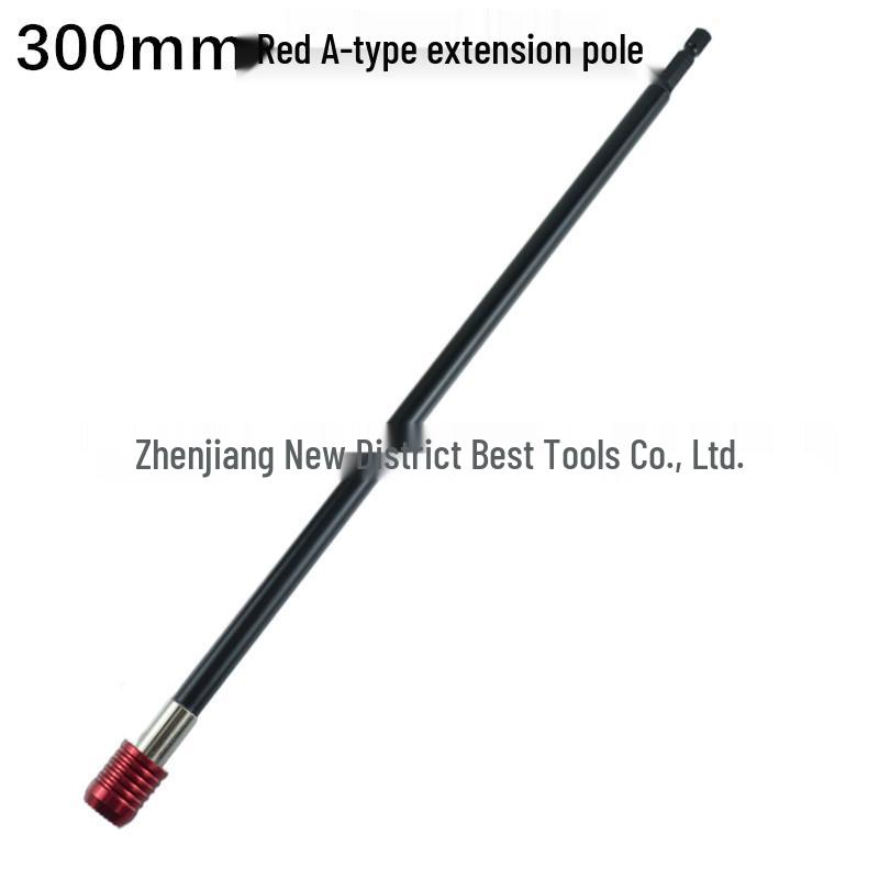 Red Quick-Change Hex Shank Extension Rod - 1/4” Bit Sizes: 50mm, 100mm, 150mm, 300mm.