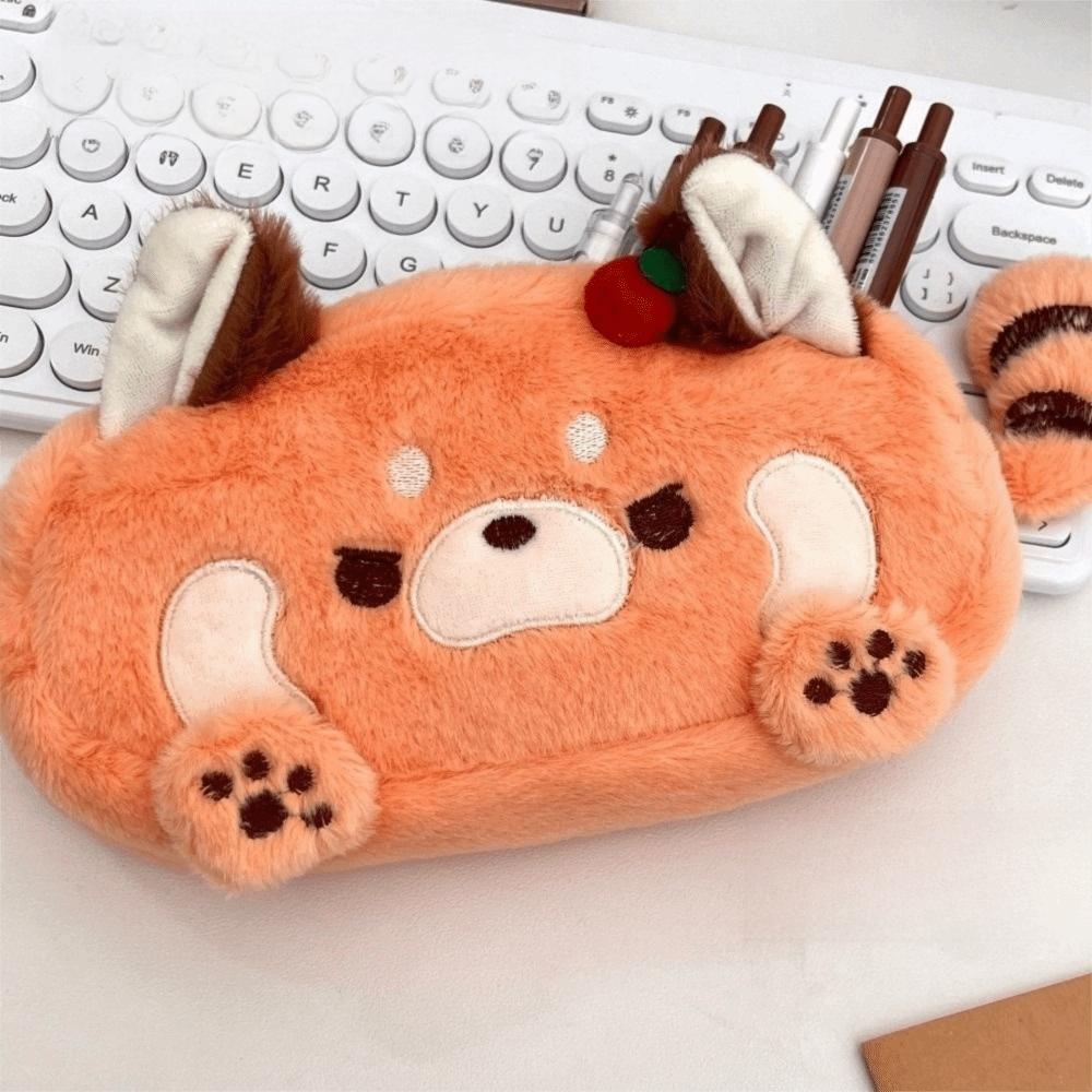 

Cute Large Capacity Raccoon Pen Bag Portable Cartoon Students Stationery Bag Pencil Case Gift