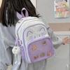 Zaini Ita Gatto Carino Y2K Grande Capacità Zaini Casual Ragazza Trasparente Display DIY Zaini Cartone Animato Tendenza Borse da Viaggio Scolastiche