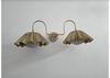 Mid Century 2 Metal Shade Wall Sconce Raw Brass Wall Lamp Fixture