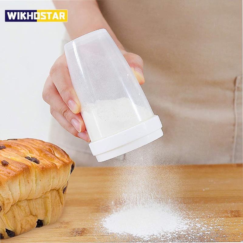 Powder Sugar Shaker Duster for Home Baking, Flour Dispensing with Lid, Kitchen Tool