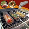 BBQ Cage Grillrör Rostfritt stål Rullande grillkorg Rund Grillrulle Grillmesh Utomhusgrilltillbehör