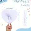 WTEMPO White Heart-Shaped Folding Paper Fans Elegant Handheld Accordion Fans for Wedding Birthday Anniversaries Party Decorations Wedding Decorations