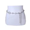 Metal Waist Chain, Women'S Summer Dress With Big Diamonds, Silver Elegant Waist Accessories, Belt, Red Seal.