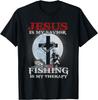 Jesus Is My Savior Fishing Is My Therapy Fisherman Christian T-Shirt