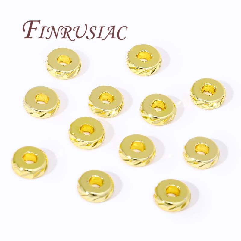3mm-8mm Beads Separators 18K Gold Plated Spacer Beads For Bracelets Accessories DIY Jewelry Making Supplies,Metal Beads