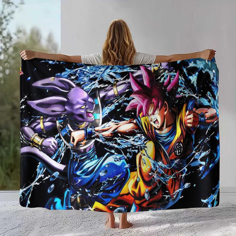 Anime D-Dragon Ball Game Cartoon Flannel Blanket,Ultra Soft Warm Plush Throw for Home Bedroom Bed Sofa Cover Office Camping