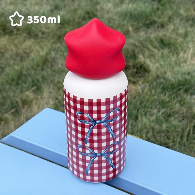 350ml Stainless Steel Vacuum Insulated Travel Mug With Star Print Portable Outdoor Sports Daily Use