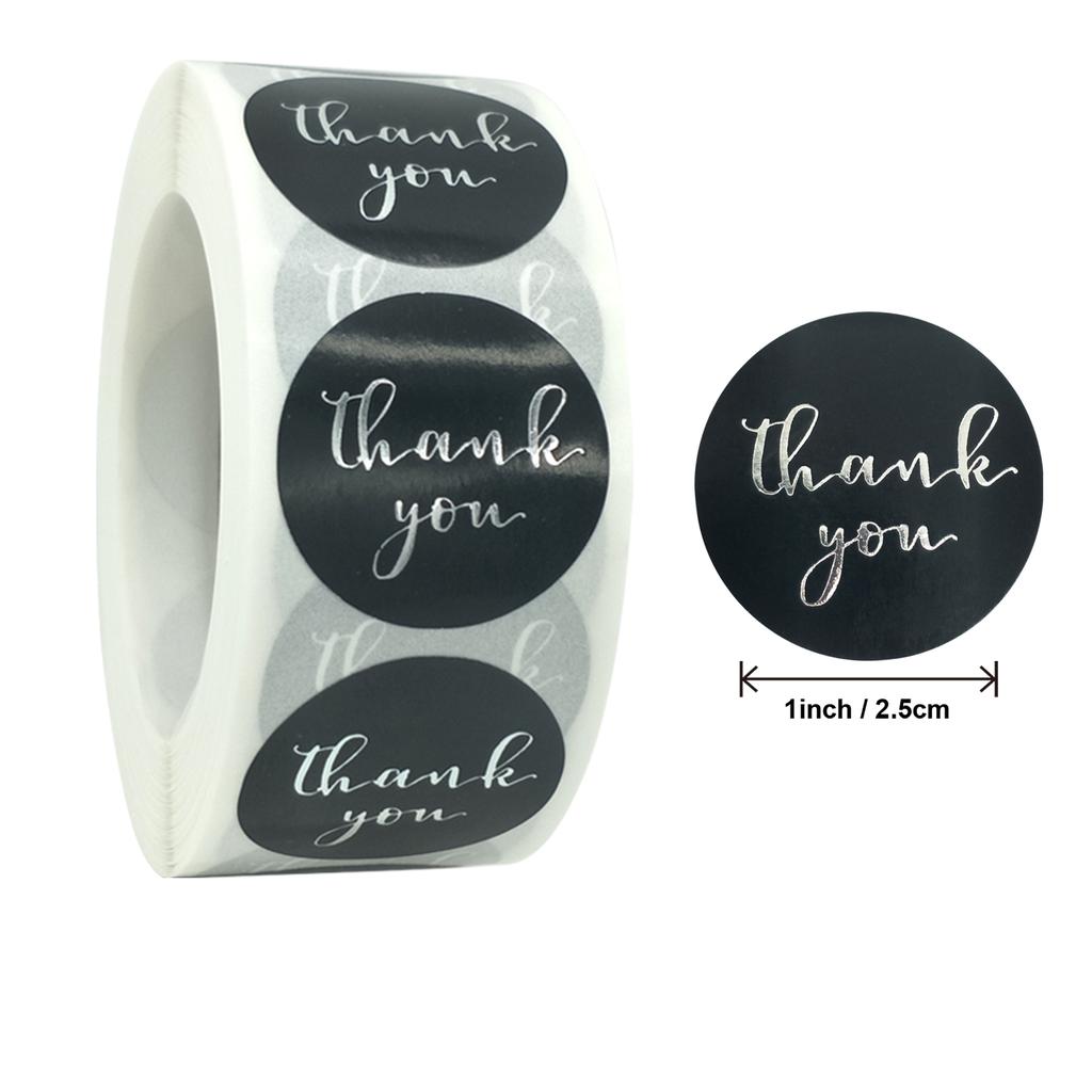 Black Label Stickers Foil Thank You Stickers 1'' 500pcs Taste Business Order Home Hand Made Labels Wedding Envelope Seals